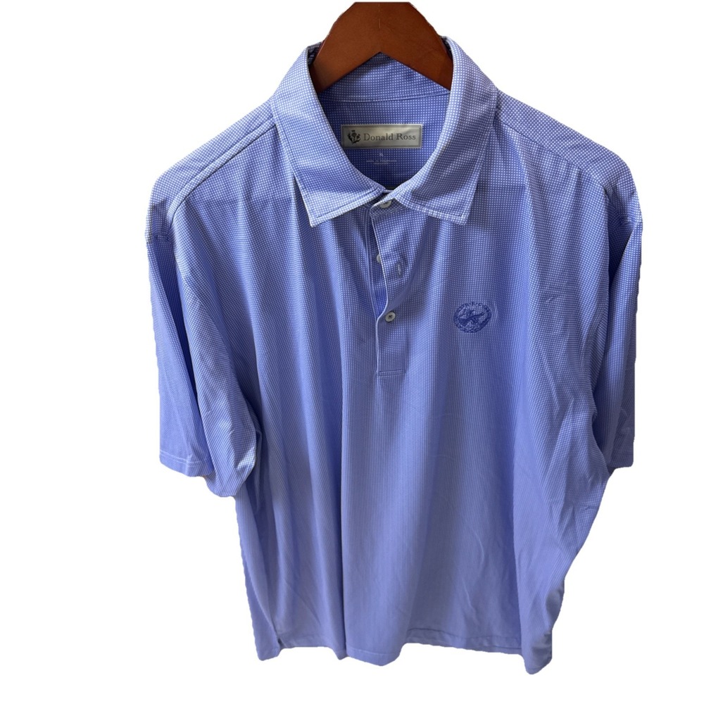 DONALD‎ ROSS FRENCH LICK RESORT  BLUE POLYESTER S/S POLO SHIRT XL